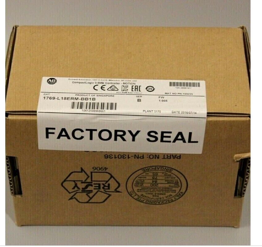 New Factory Sealed AB 1769-L18ERM-BB1B CompactLogix 0.5MB Controller Ship - COMPACTLOGIX