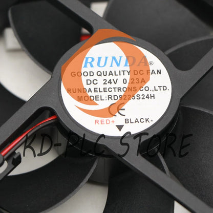1PCS RUNDA Fan RD9225S24H DC24V 0.23A 9225 9CM 2 Wire Cooling Fan