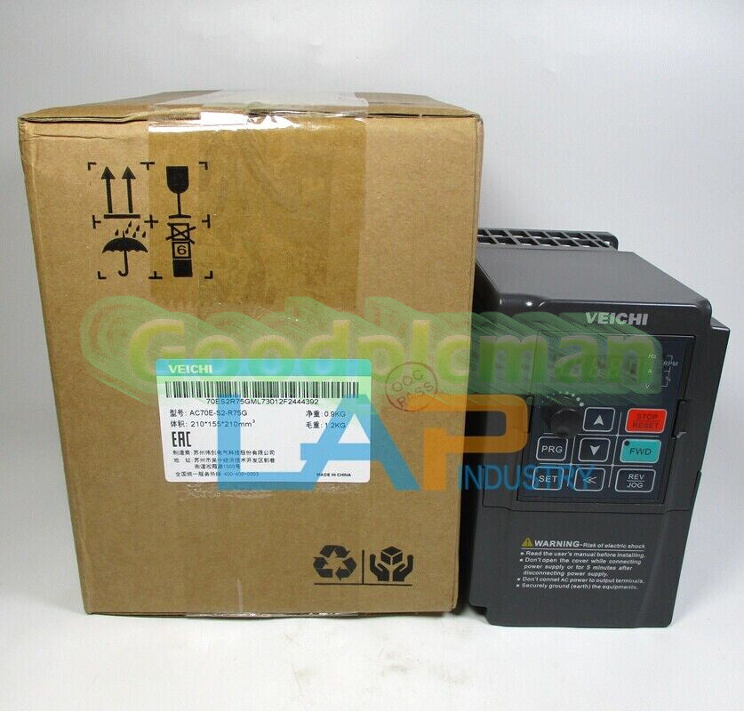 1PCS FOR VEICH Inverter AC70E-S2-R75G 0.75KW 1PH AC220V 3PH AC 4A 0-400Hz