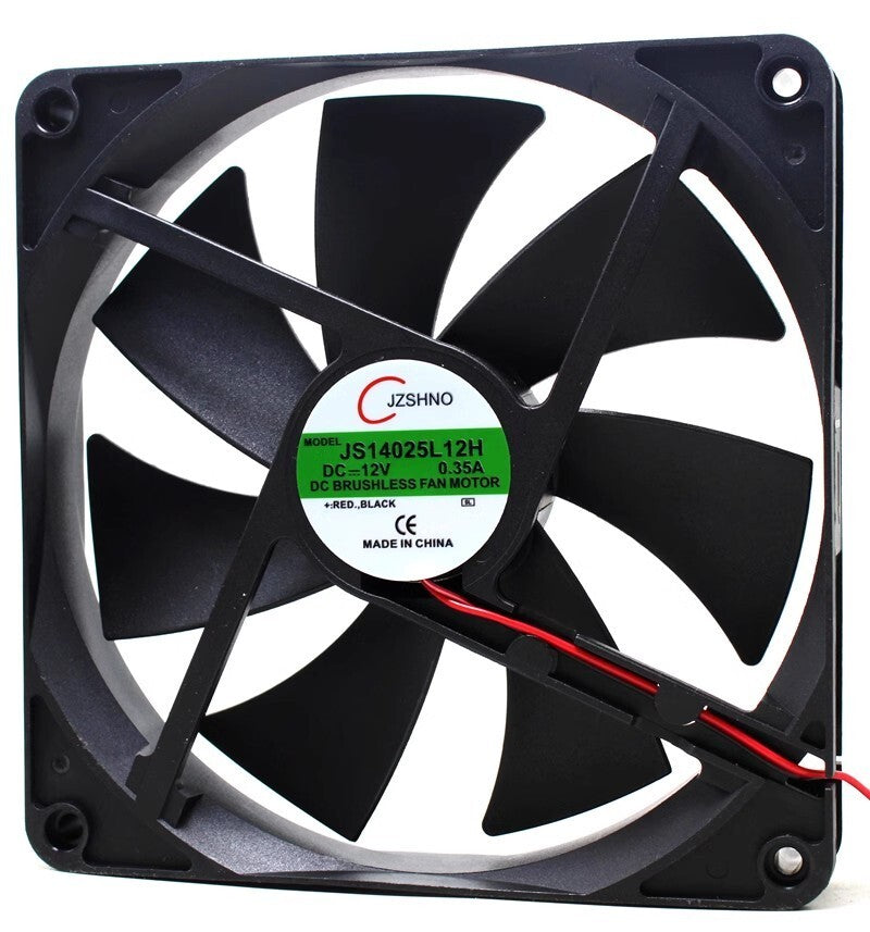 1PCS JS14025L12H 14025 DC12V 0.35A 14CM 2-Wire Silent Cooling Fan