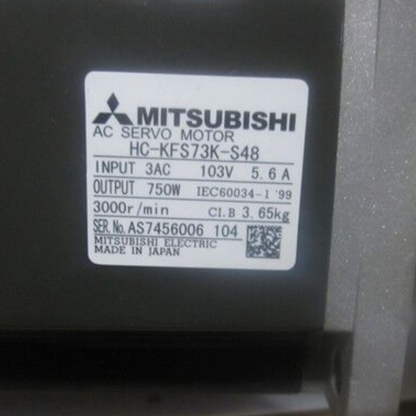 New MITSUBISHI AC SERVO MOTOR HC-KFS73K-S48 - MITSUBISHI