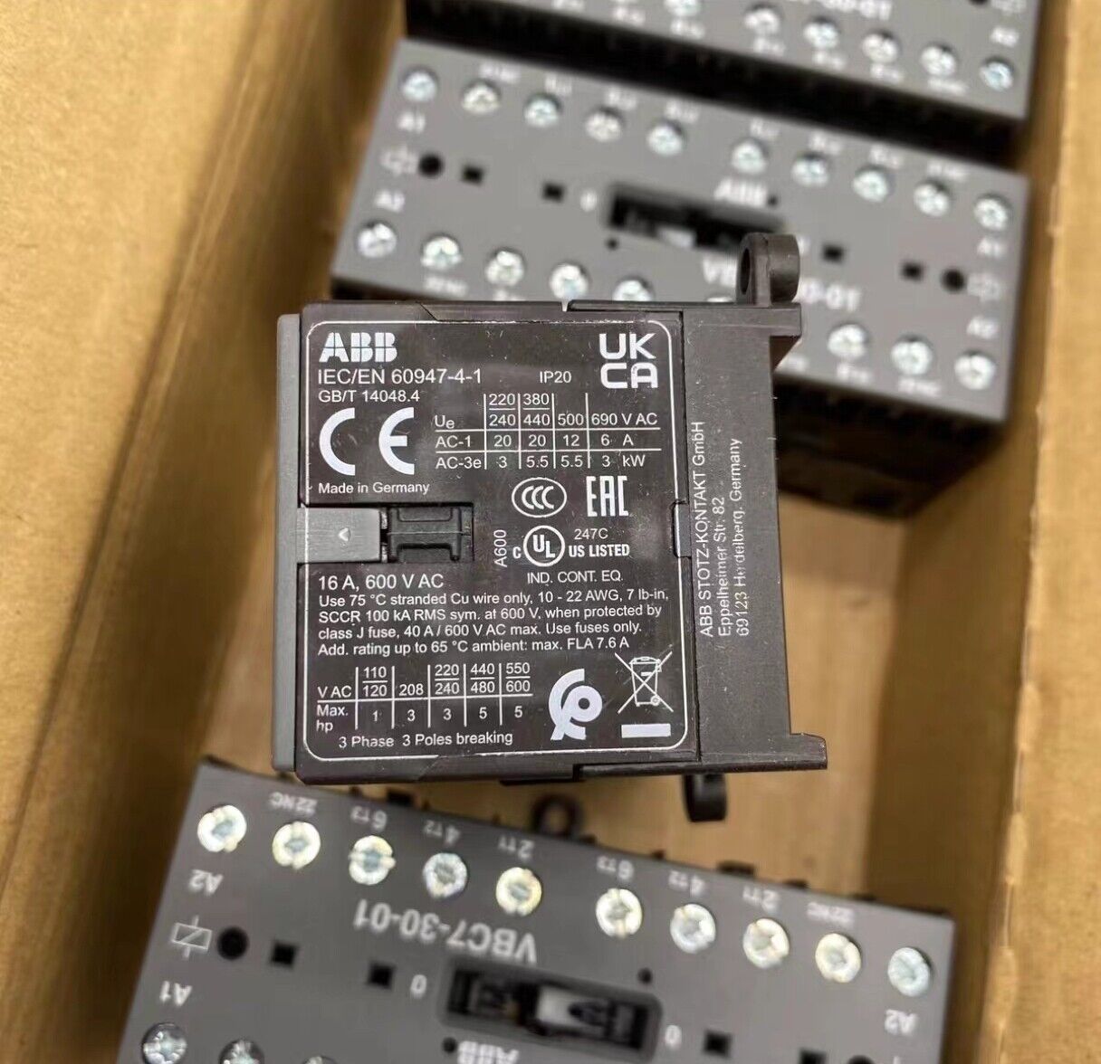 ABB VBC7-30-01 24V Mini Reversing Contactor - ABB