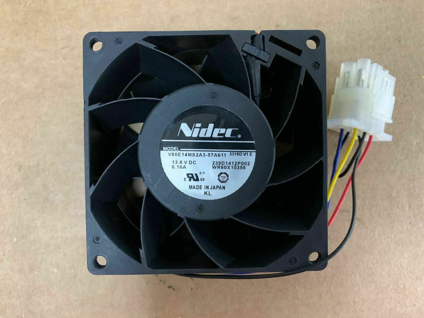 new For GE Refrigerator Fan Nidec V80E14MS2A3-57A611 239D1412P002 13.6V WR60X10356 - GE