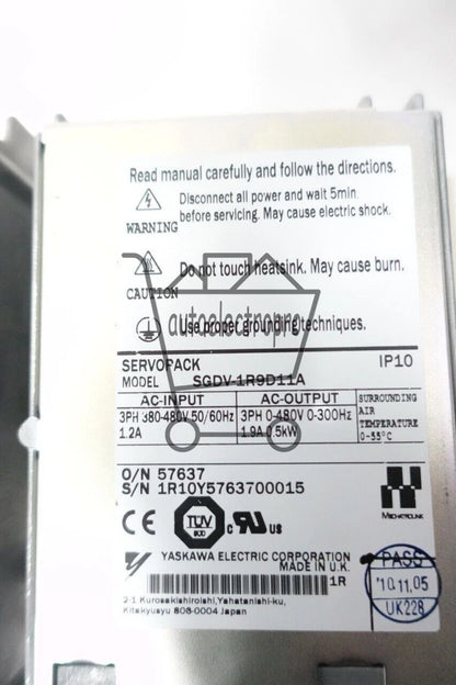1PC YASKAWA SGDV-1R9D11A Servo Drive Free delivery
