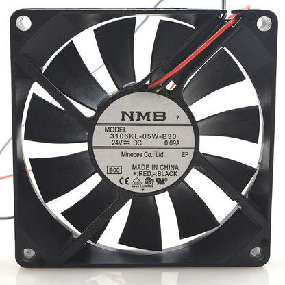 1pcs NMB 3106KL-05W-B30 -B00 24V 0.09A 8015 8CM 2-wire cooling fan
