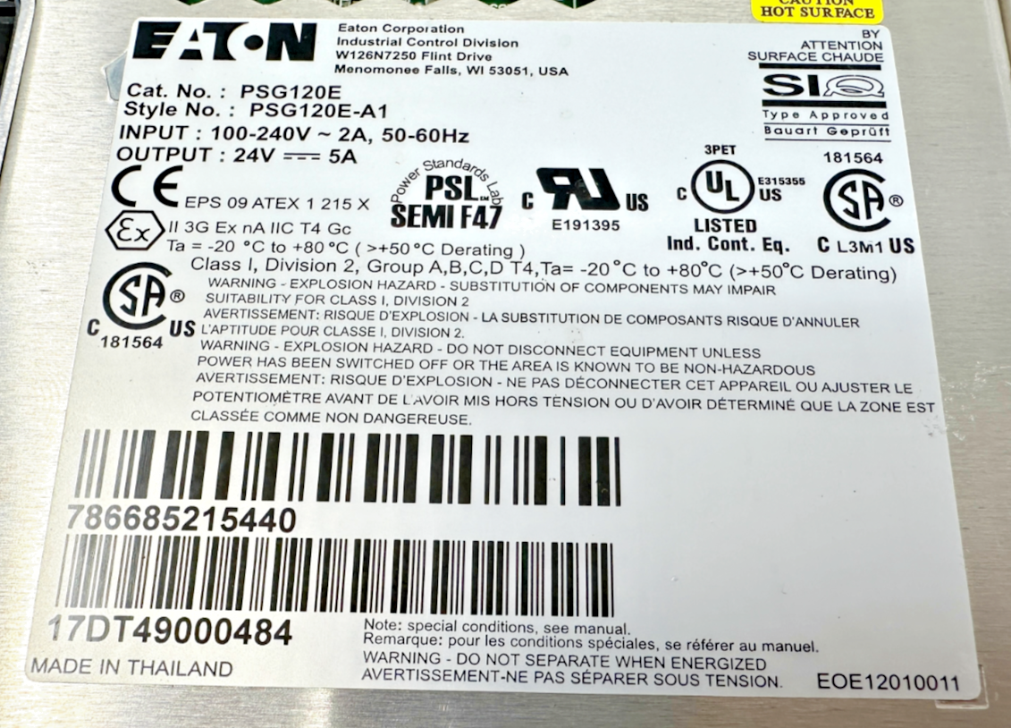 used Eaton PSG120E Power Supply