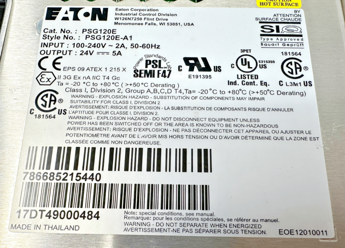 used Eaton PSG120E Power Supply - EATON