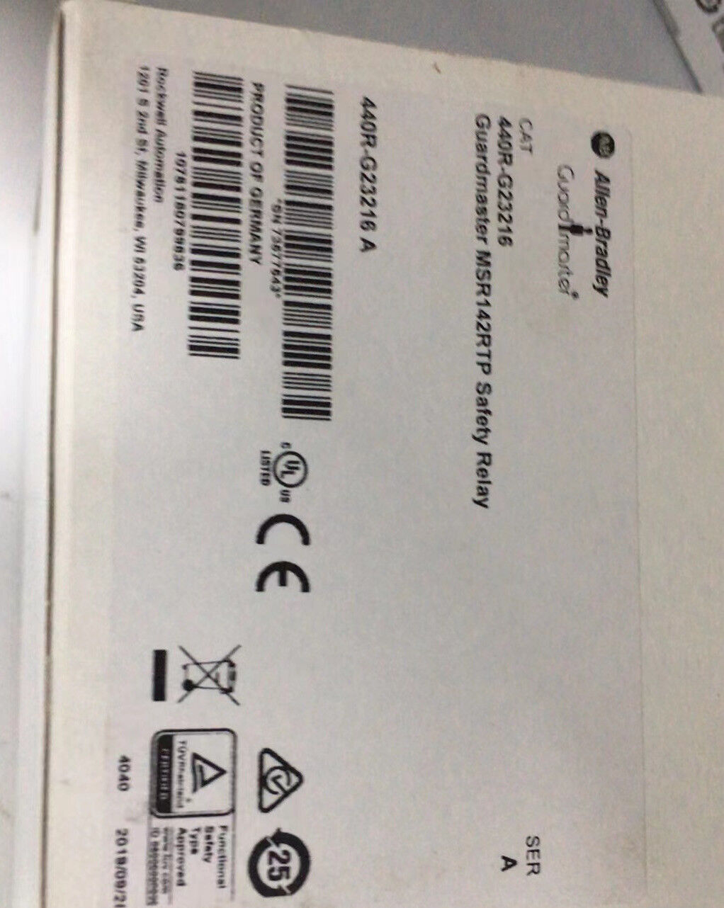 Allen-Bradley 440R-G23216 Guardmaster Safety Relay - ALLEN-BRADLEY