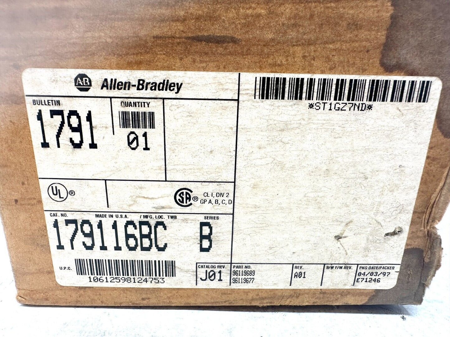 new Allen Bradley 1791-16BC Block Module - ALLEN BRADLEY
