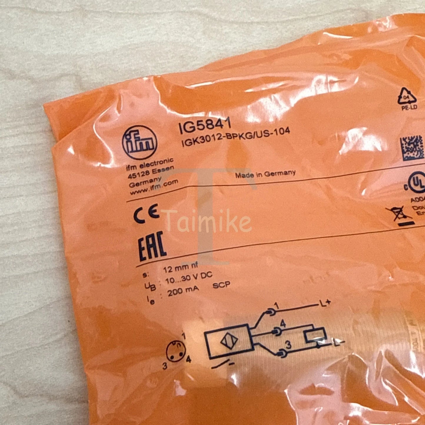 ! IFM IG5841 Inductive Proximity Sensor IGK3012-BPKP/US-104