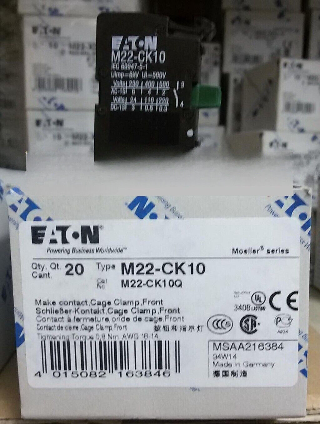 new 10PCS EATON MOELLER Muller button contact M22-CK10 normally open - EATON MOLLER