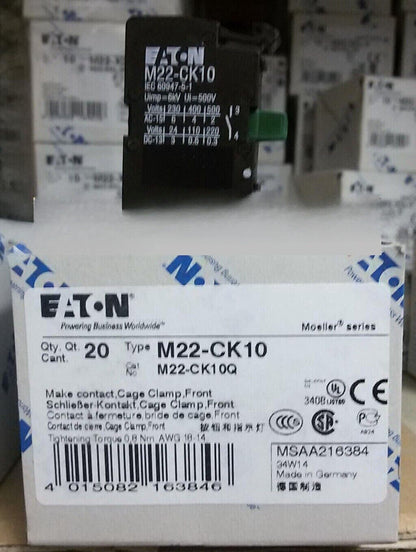 new 10PCS EATON MOELLER Muller button contact M22-CK10 normally open - EATON MOLLER
