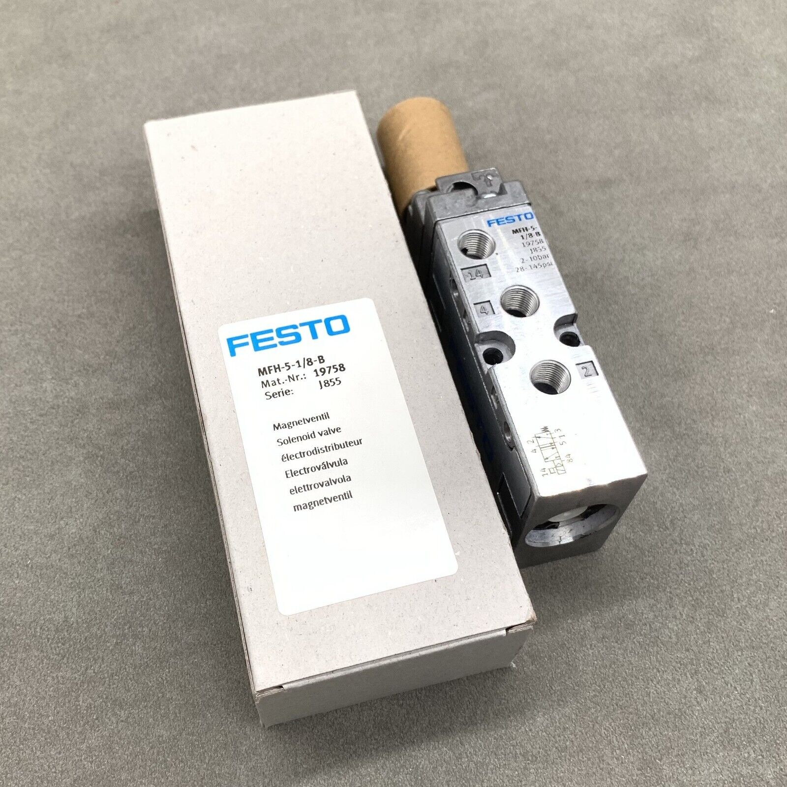 new In Box FESTO MFH-5-1/8-B 19758 Solenoid Valve - FESTO