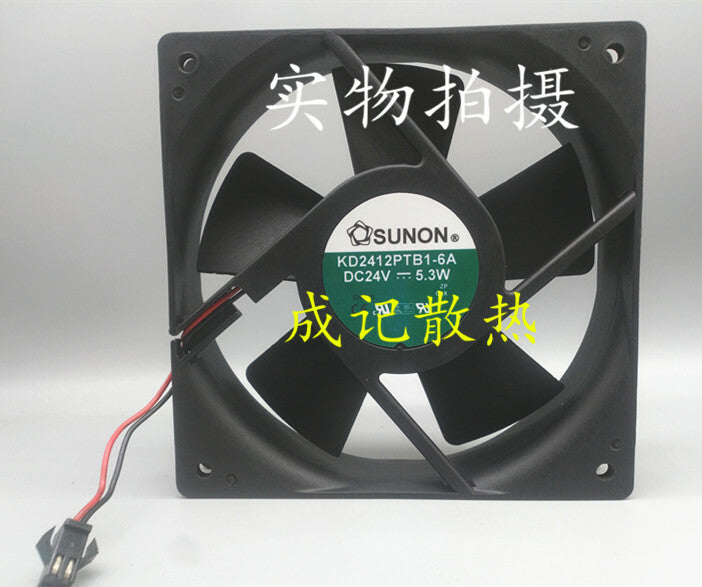 1pcs SUNON KD2412PTB1-6A 24V 5.3W 12cm 12025 2-wire inverter fan