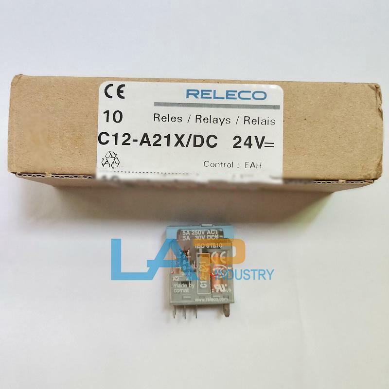 new 10pcs/box  For Releco C12-A21X DC24V Safety Relay 5A 250VAC 8 Pins