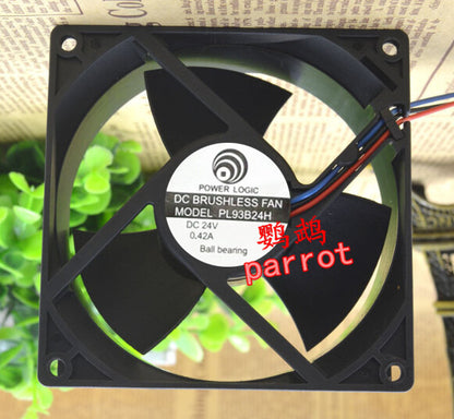 1pcs POWER LOGIC PL93B24H 9038 9CM 24V 0.42A 2-wire inverter fan