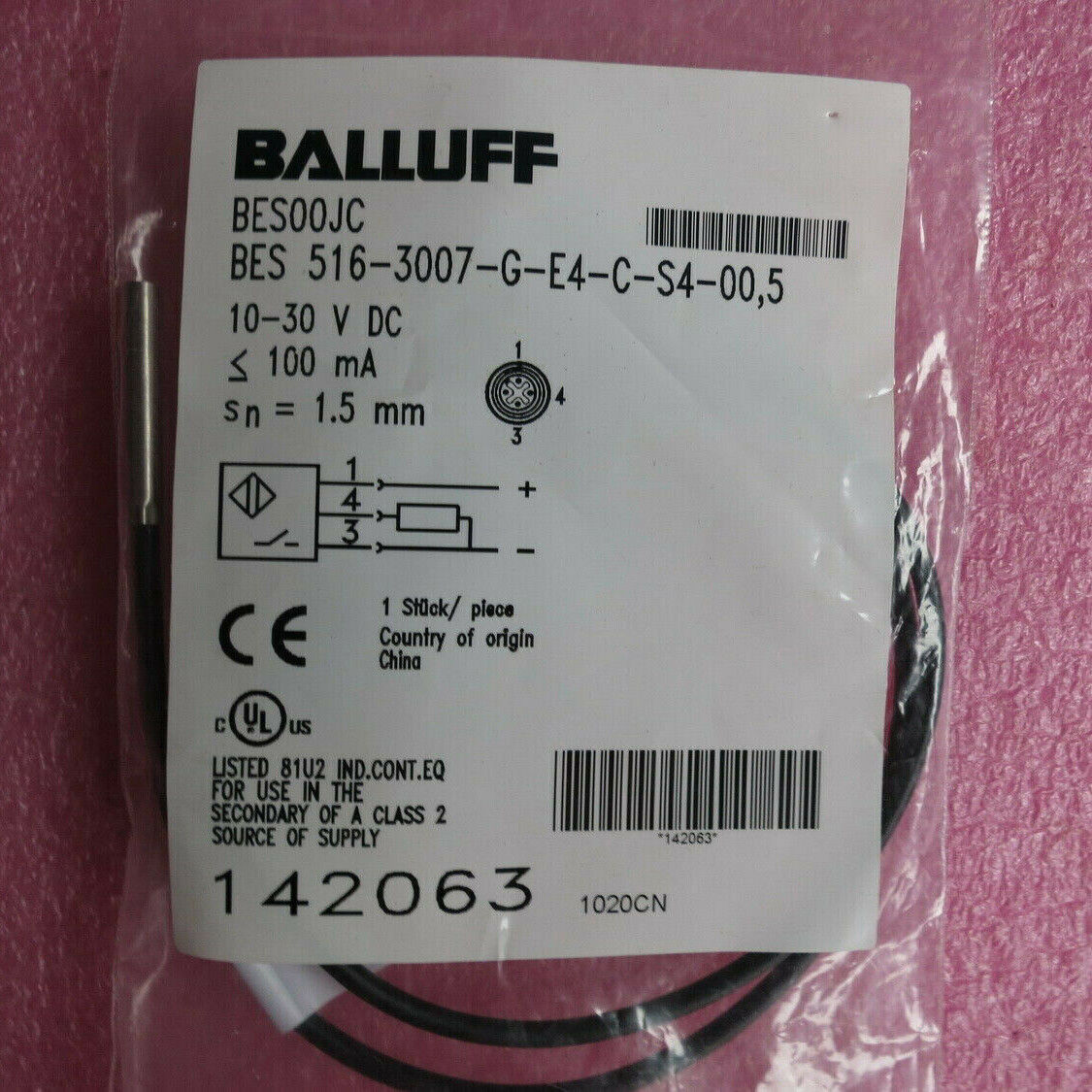 1PC BALLUFF Proximity Sensor BES 516-3007 - BALLUFF