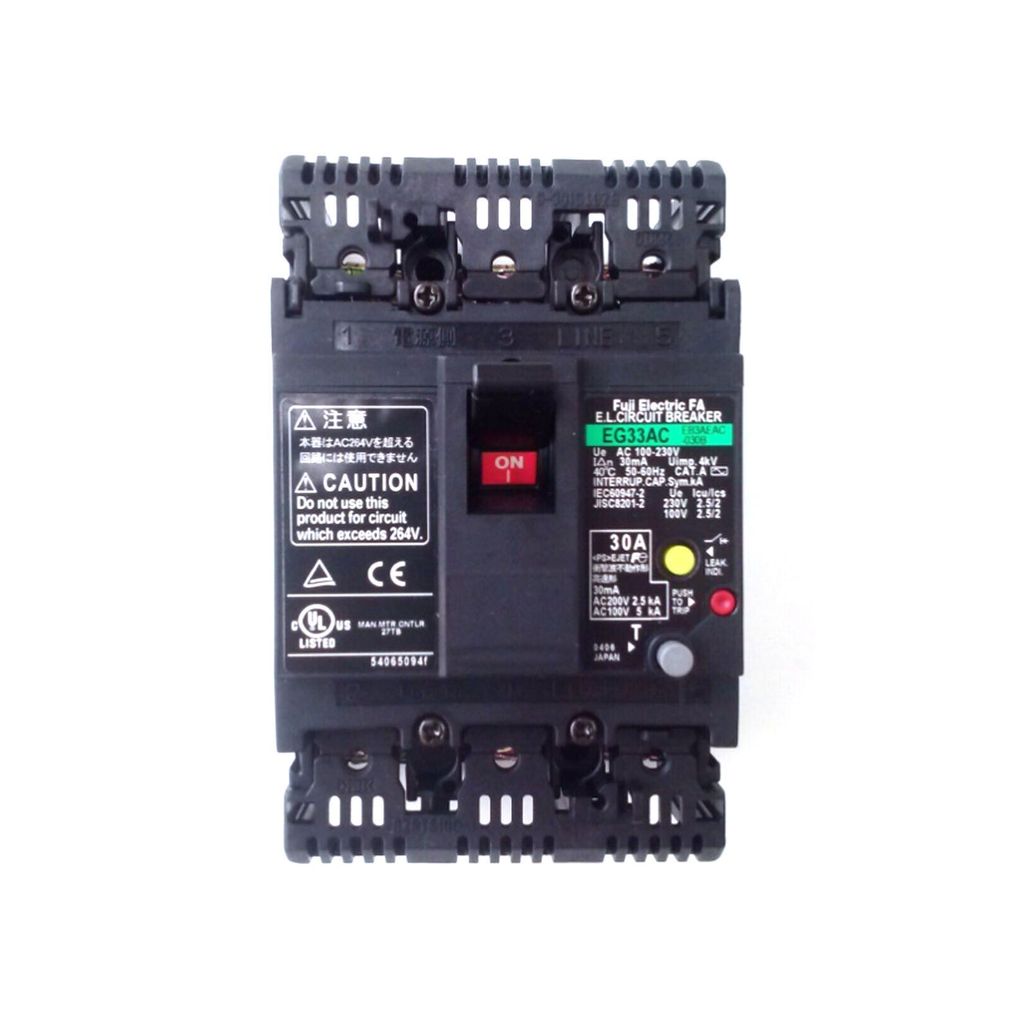 1Pc Leakage Circuit Breaker 3P Switch EG33AC 30A 30MA 230V - ELECTRICALGUARD