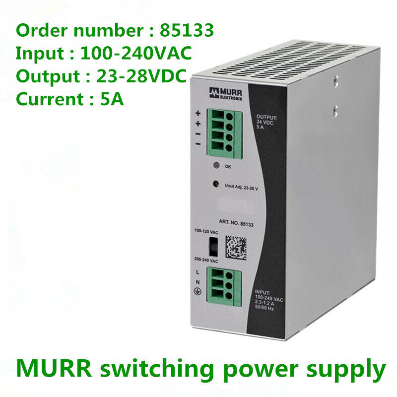 new MURR 85133 100-240VAC/23-28VDC 5A EcoraiI2 rail type switching power supply