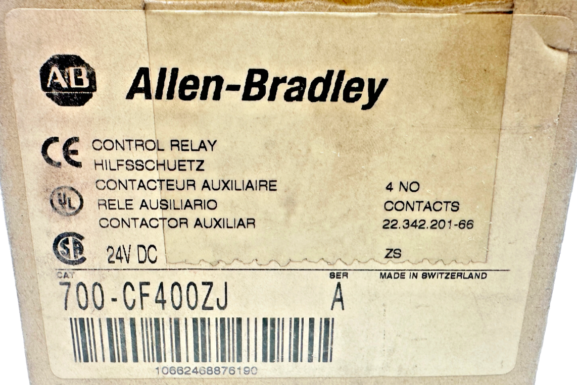 new Allen Bradley 700-CF400ZJ Contactor 24V DC Coil 700-CF400Z*