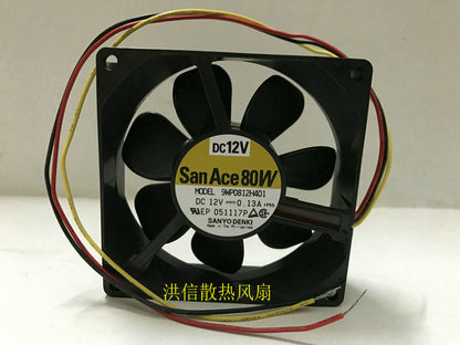 1pcs San Ace 80W 9WP0812H401 DC12V 0.13A 8CM waterproof cooling fan