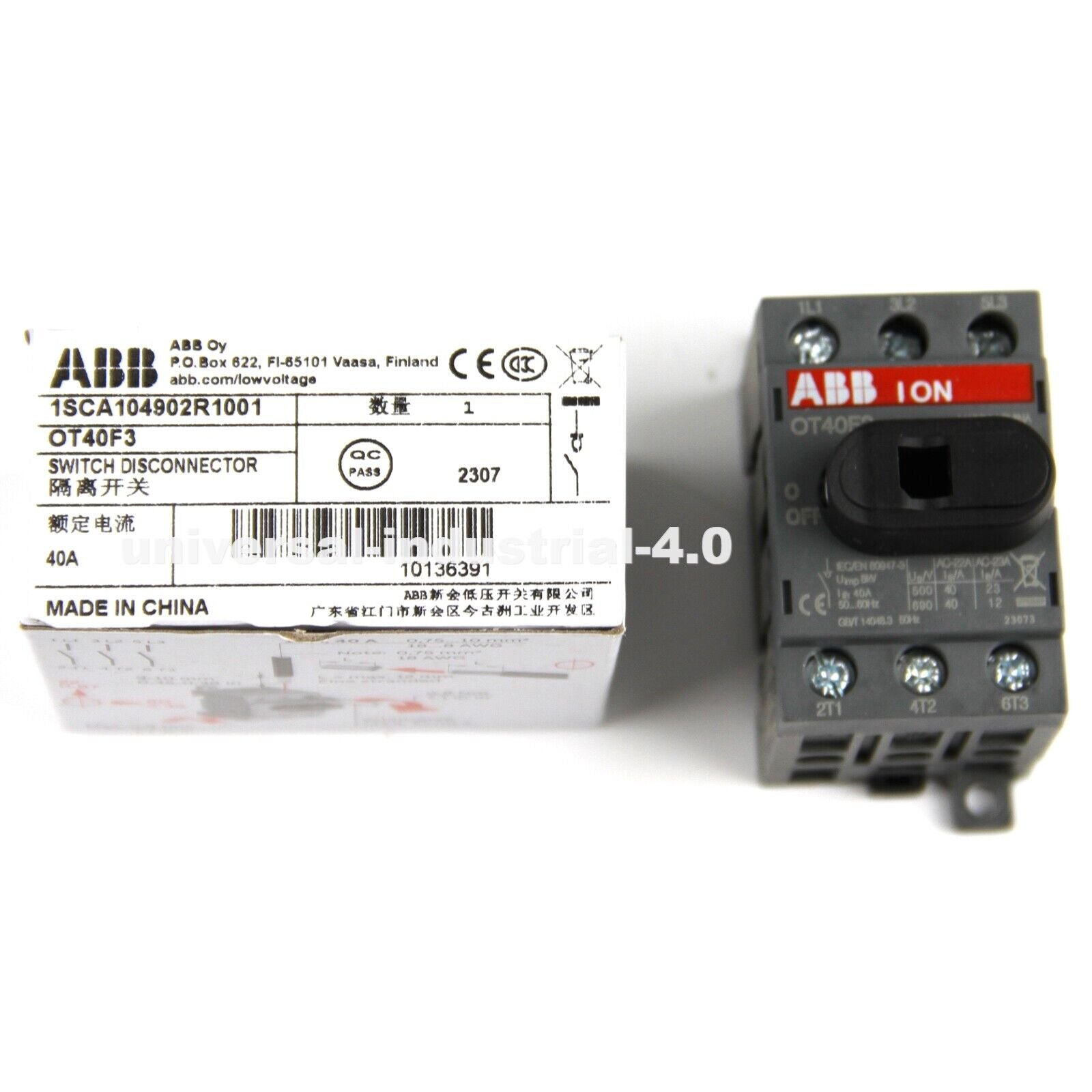 ABB OT40F3 Disconnect Switch 40A 3P ABB