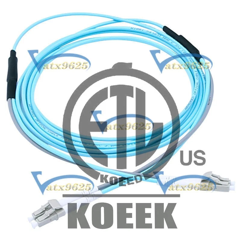1X Fiber Cable Duplex Fiber Optic Patch Cord Cable 20M Armored LC-LC MM 10G OM3