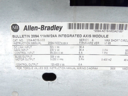 Allen Bradley 2094-AC16-M03 Servo Drive - ALLEN BRADLEY