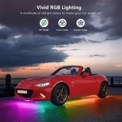 RGB Car Underglow Light Strip Underbody System Neon Light Kit