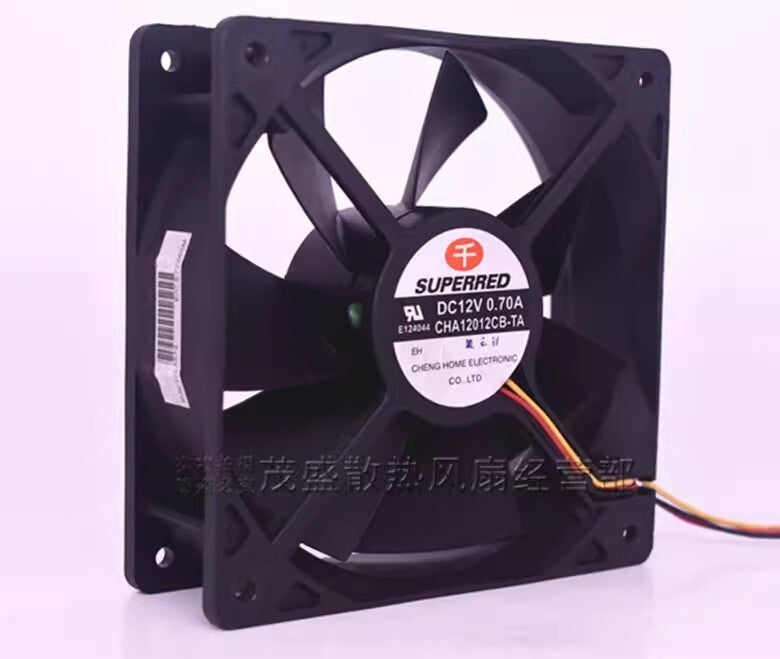 1PCS CHA12012CB-TA 12038 DC12V 0.70A 12CM 3-Wire Silent Cooling Fan