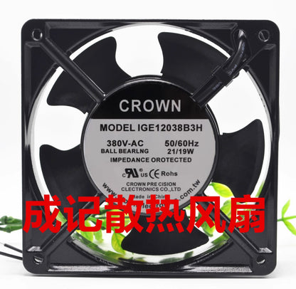CROWN IGE12038B3H AC380V 21/19W AC Cooling Fan