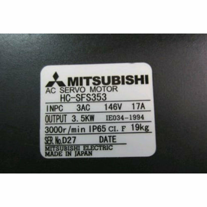 Mitsubishi 1PC HC-SFS353 Servo Motor 1 Year Warranty - MITSUBISHI