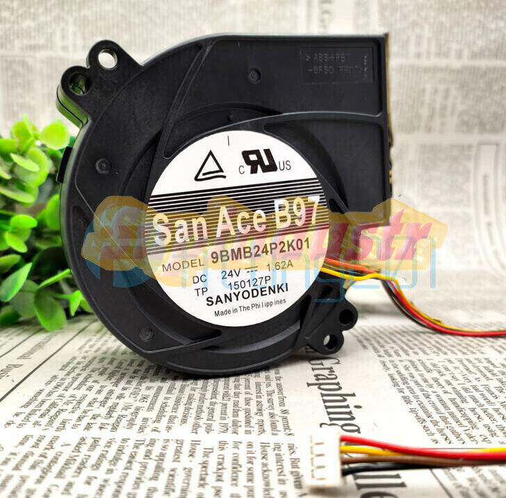 new .1Pcs  SANYO 9BMB24P2K01 24V 1.62A 97x33mm 4wire large air volume cooling fan SANYO