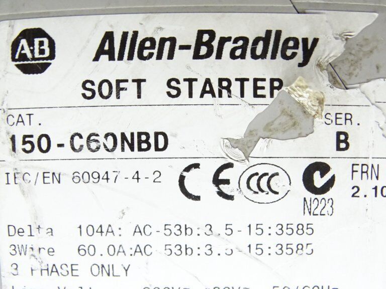 Allen Bradley 150-C60NBD Motor Starter Series B - ALLEN BRADLEY