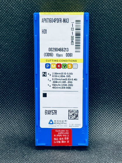 KORLOY APKT1604PDFR-MA3 H01 Carbide Milling Inserts 10 pcs