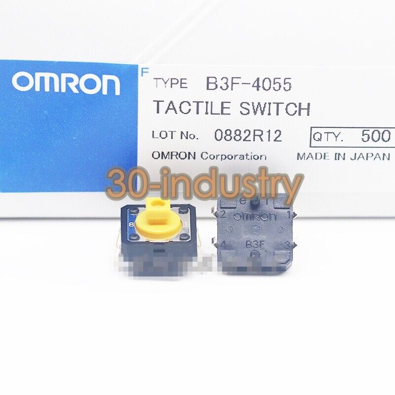 500pcs OMRON B3F-4055 Micro Tap Key Switch 4 Pins 12x12x7.3mm - OMRON