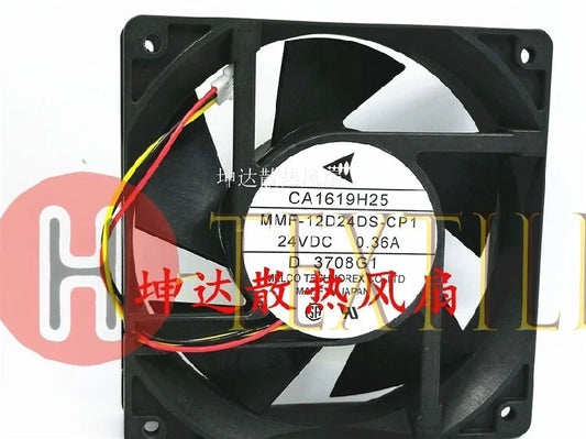 1 pcs MELCO Fan CA1619H25 MMF-12D24DS-CP1 DC24V 0.36A 3 wire 12038 12cm fan