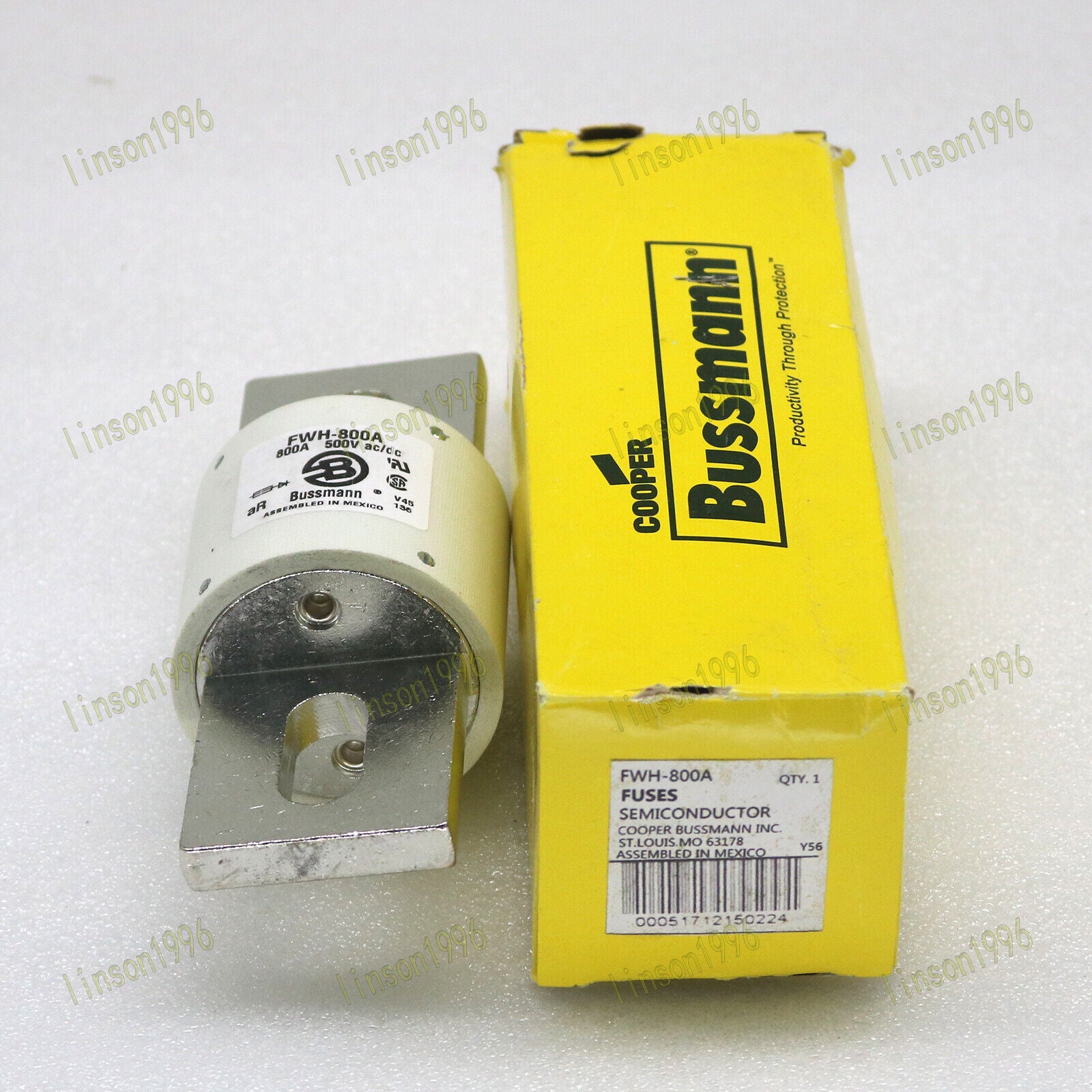 new  Bussmann FWH-800A 800Amp Fast Acting Fuse 500V In Box Fast Bussmann