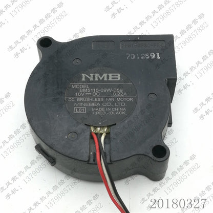 NMB BM5115-09W-B59 5015 DC16V 0.22A 5CM 3-Wire Silent Turbo Cooling Fan