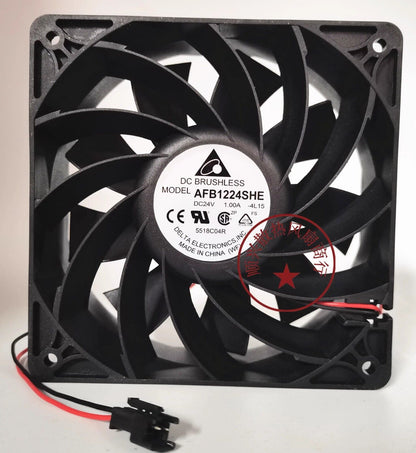 Delta AFB1224SHE Cooling Fan DC24V 1A 12CM 2-Pin Inverter - DELTA