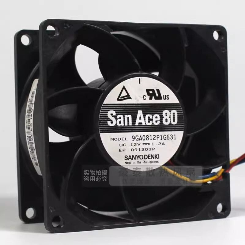 Sanyo 9GA0812P1G631 8038 DC12V 1.2A 4-Wire Server Cooling Fan