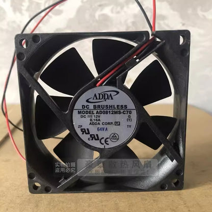 ADDA AD0812MS-C70 DC12V 0.16A 80*80*20MM 2-wire Silent Fan