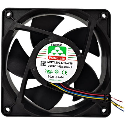 Protechnic MGT12024ZB-W38 12038 DC24V 1.62A 4-Wire DC High Airflow Cooling Fan