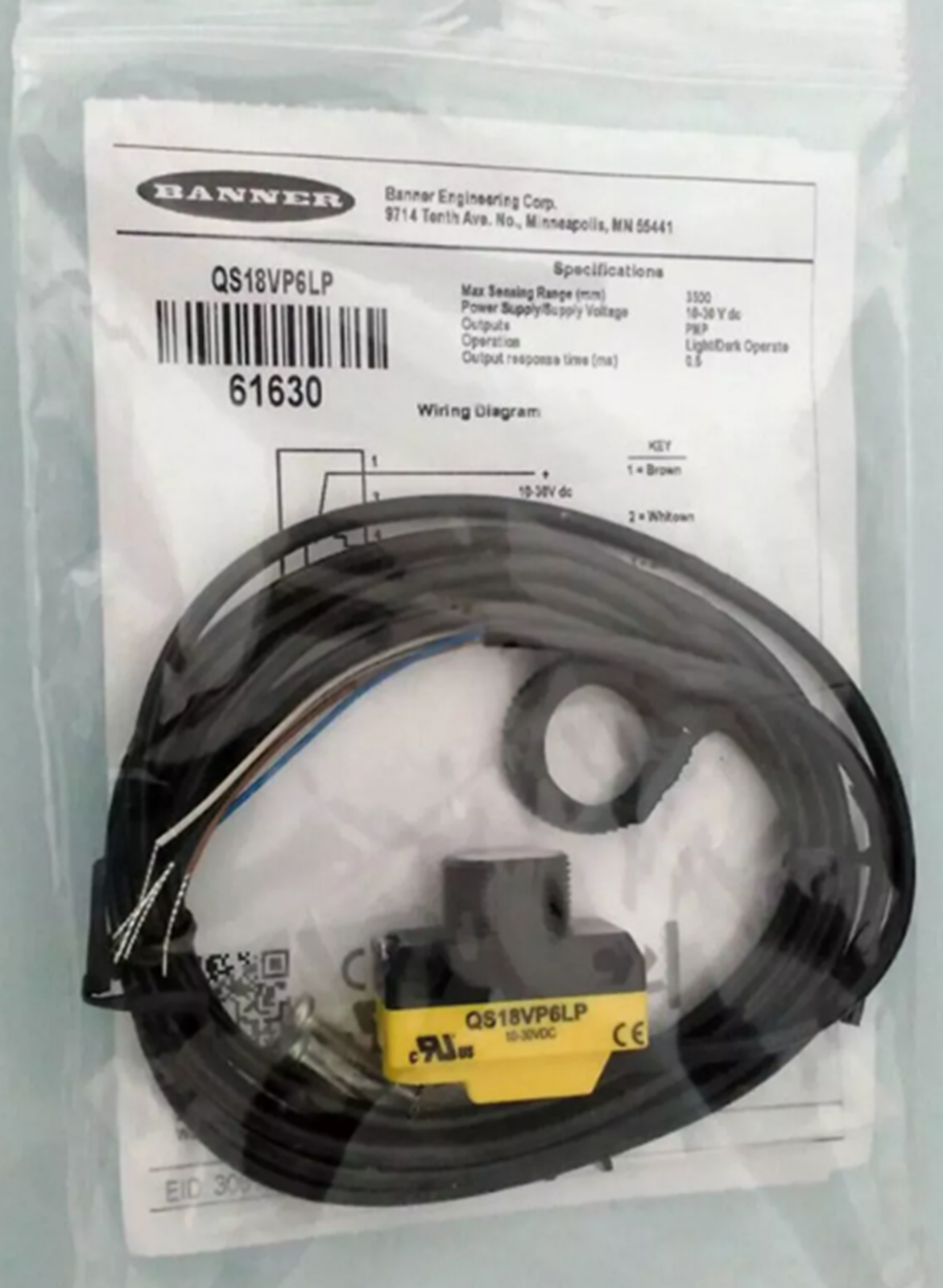 BANNER QS18VP6LP Photoelectric Sensor - BANNER