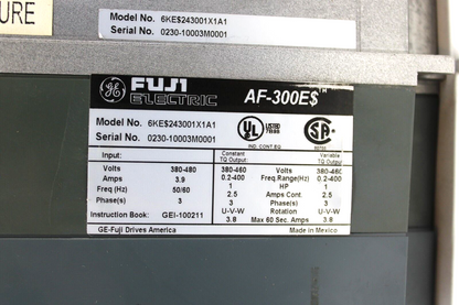 used GE Fuji Electric 6KE$243001X1A1 AF-300$ Variable Frequency Drive 1HP - GE FUJI ELECTRIC