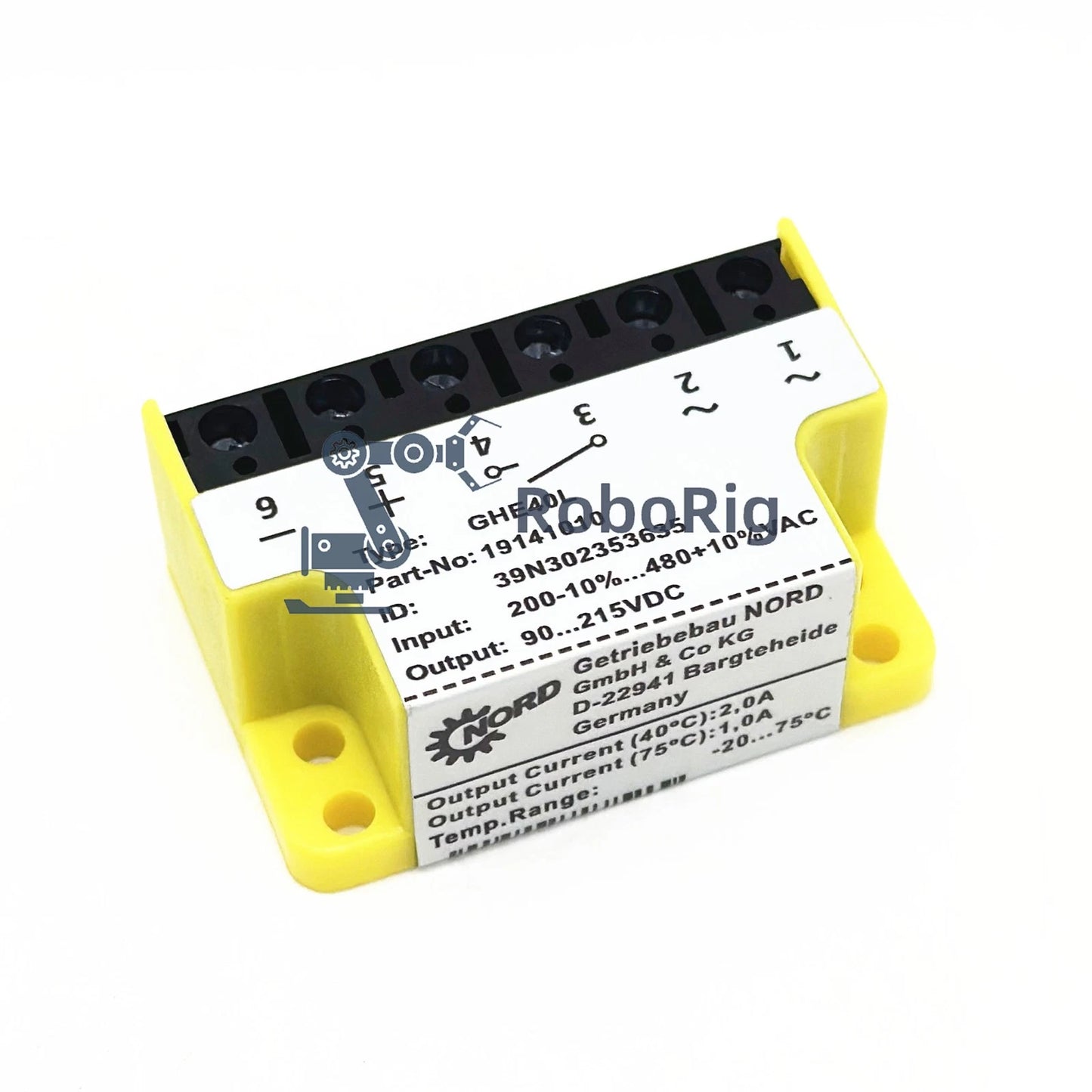 NORD GHE40L 19141010 200V-10%...480V+10%VAC 90...215VDC Motor Brake Rectifier