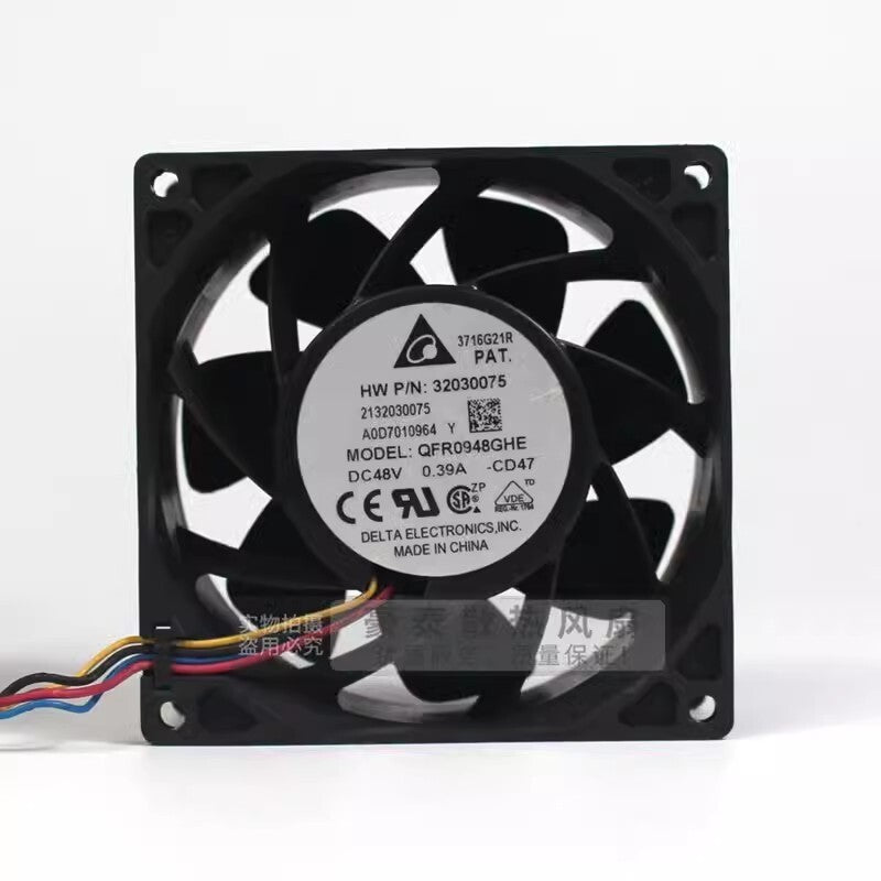 Delta QFR0948GHE 9238 DC48V 0.39A 9CM 4-Wire PWM Dual Ball Cooling Fan