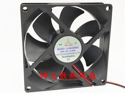 new 1 PCS SAN JUN Fan SJ9225HD2 DC24V 0.20A 9225 9cm 2 wire Dual Ball cooling fan - SAN JUN