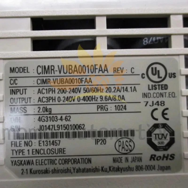 Yaskawa CIMR-VUBA0010FAA V1000 AC Drive 1PCS #MO