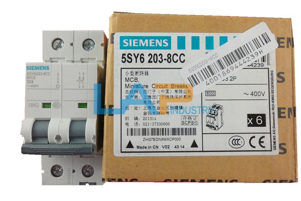 new 1PC  FOR SIEMENS Miniature Circuit Breaker 5SY6203-8CC 2P 3A